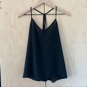 ABERCROMBIE AND FITCH Black V-neck Spaghetti Strap Blouse